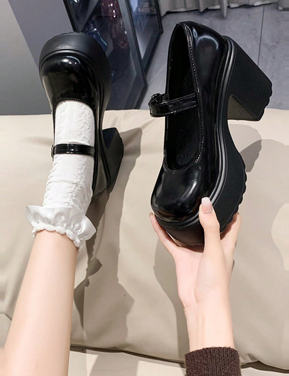 Pantofi cu toc Shein, negru