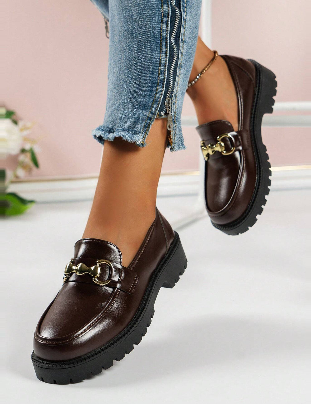 Pantofi Shein, maro