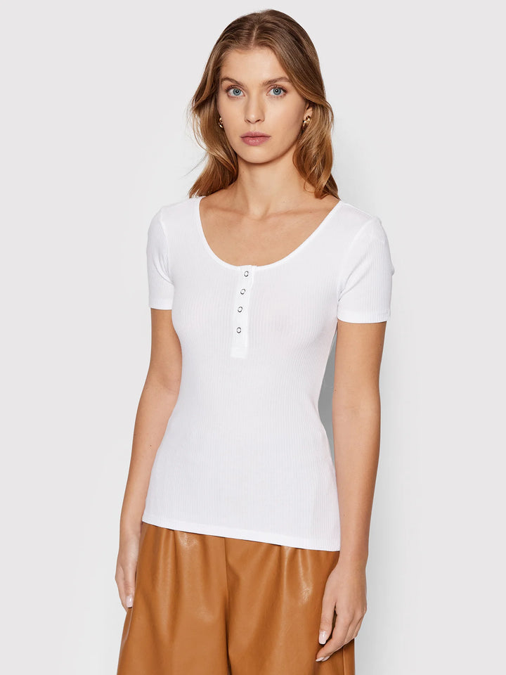 Tricou PIECES, alb