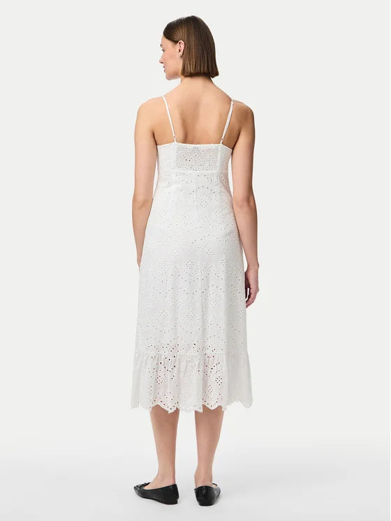 Rochie midi PIECES, alb