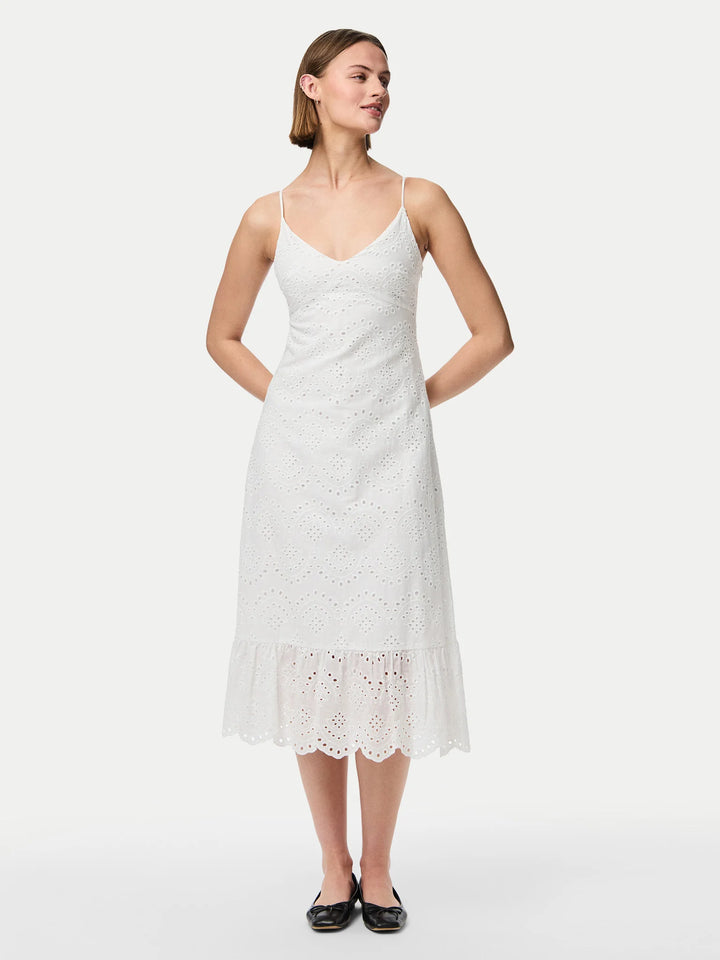 Rochie maxi PIECES, alb