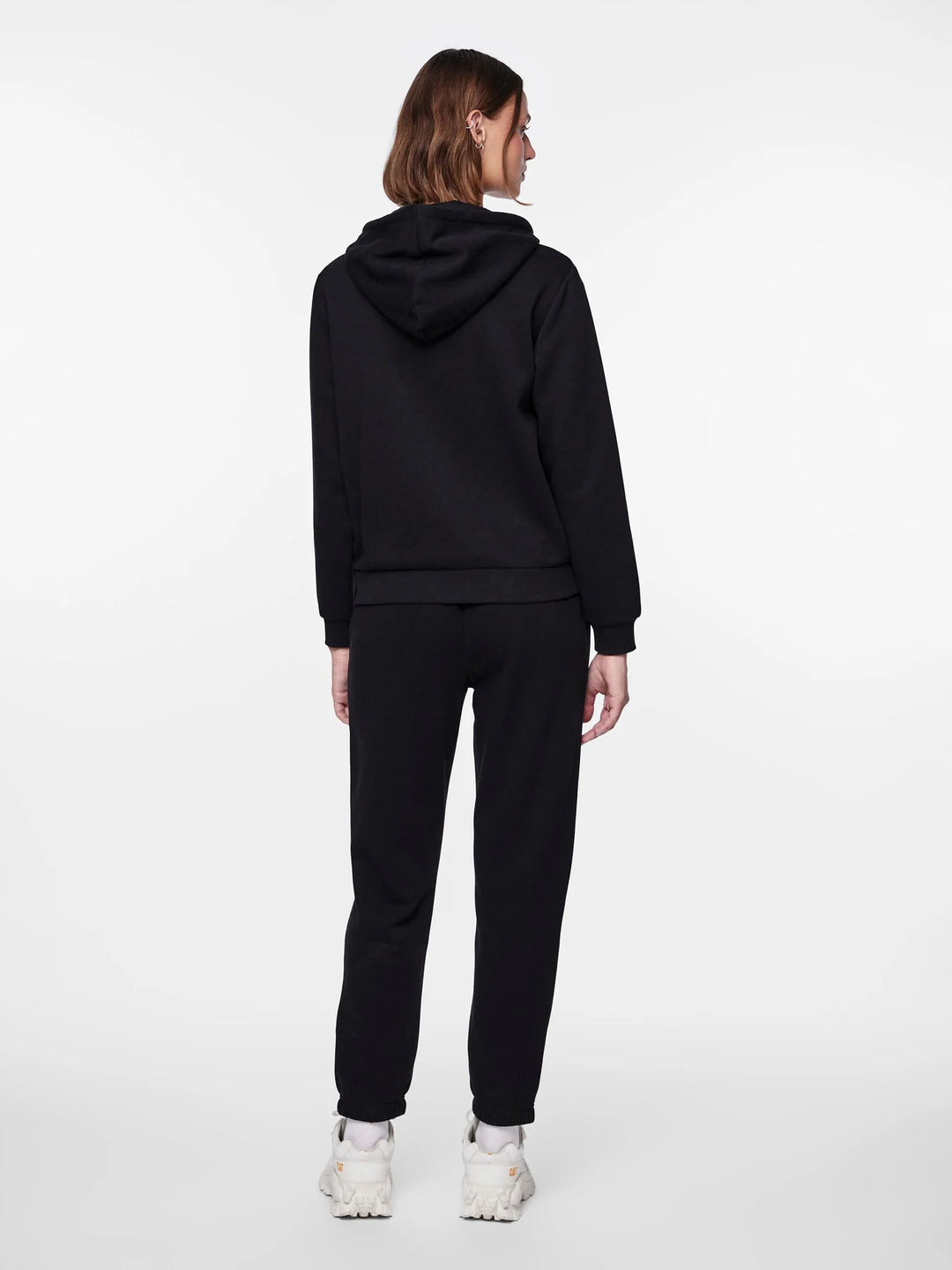 Hanorac cu fermoar PIECES, negru