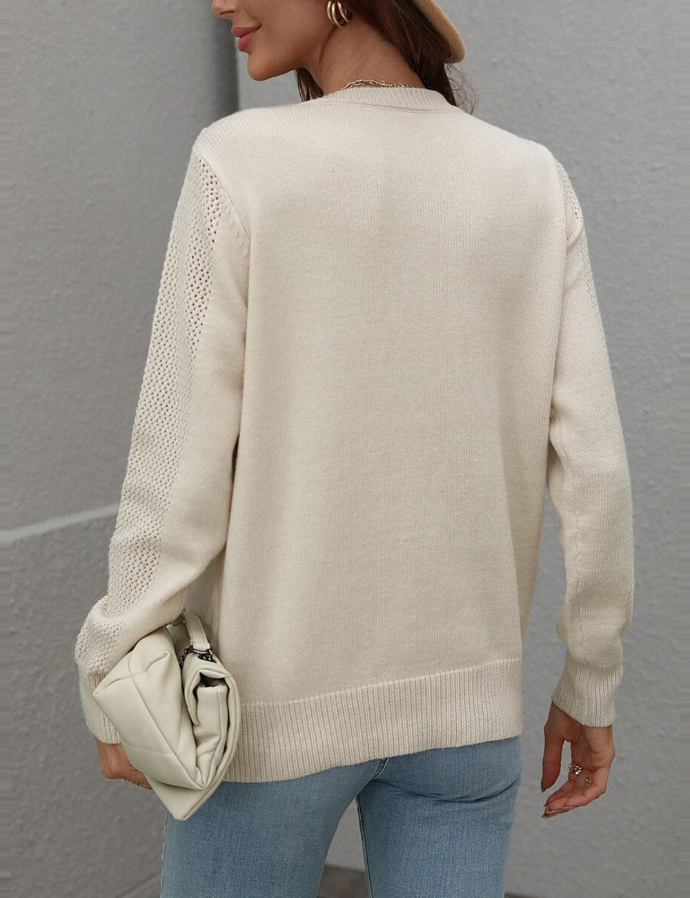 Pulover Shein, crem