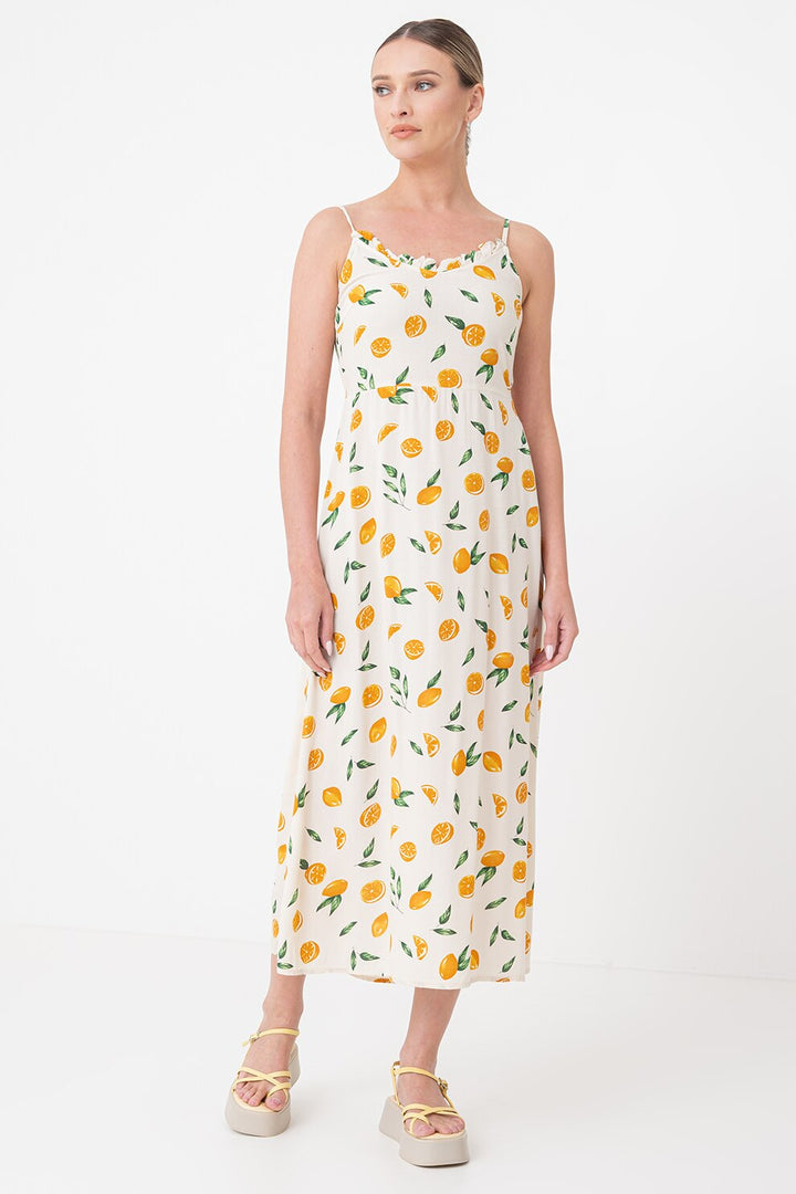 Rochie midi PIECES, crem