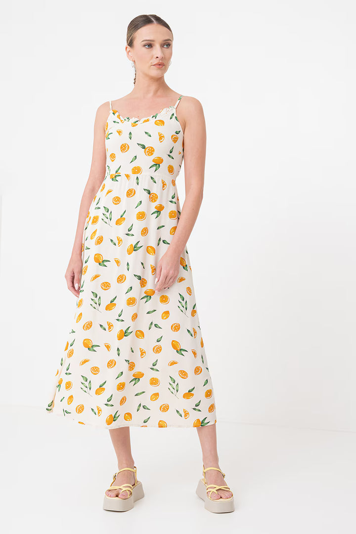 Rochie midi PIECES, crem