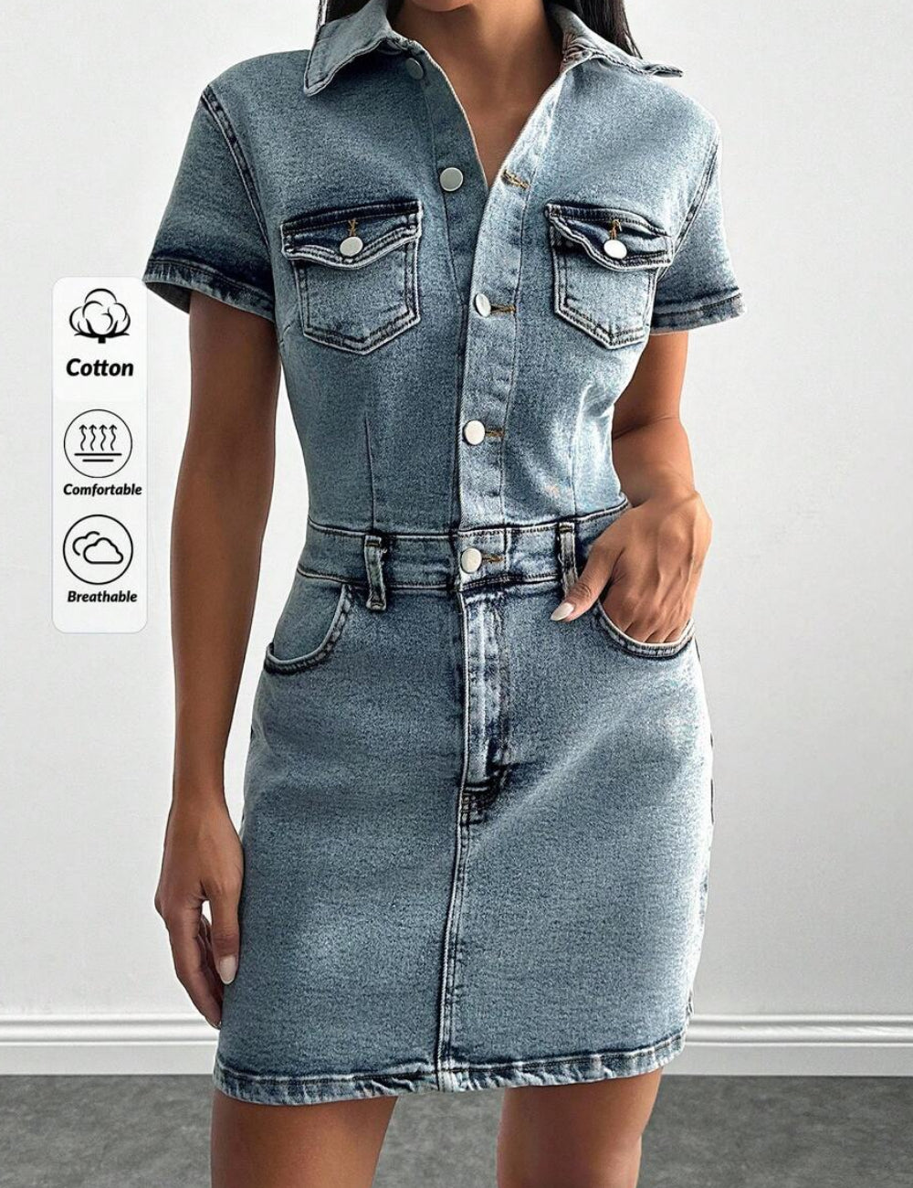Shein Denim Dress, Blue