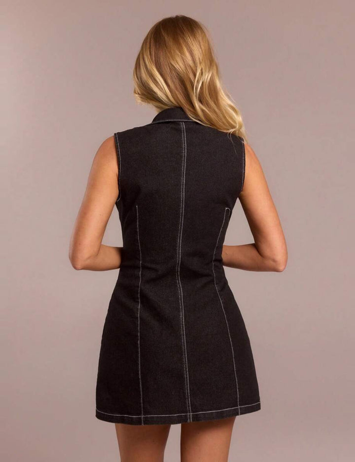 Shein Forever 21 fekete farmerruha