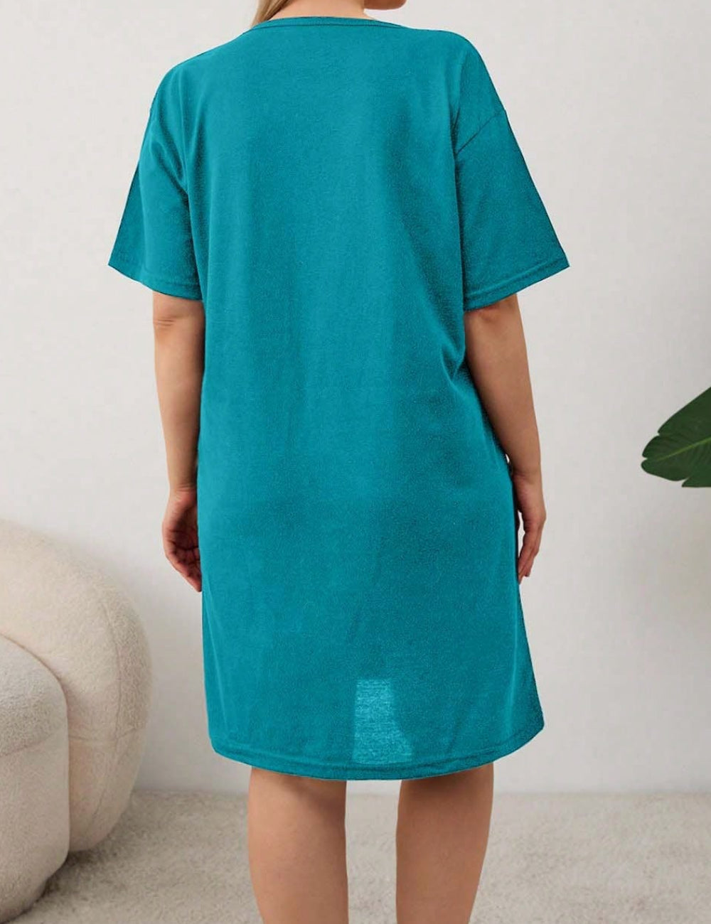 Rochie De Noapte Shein Curve+, turcoaz