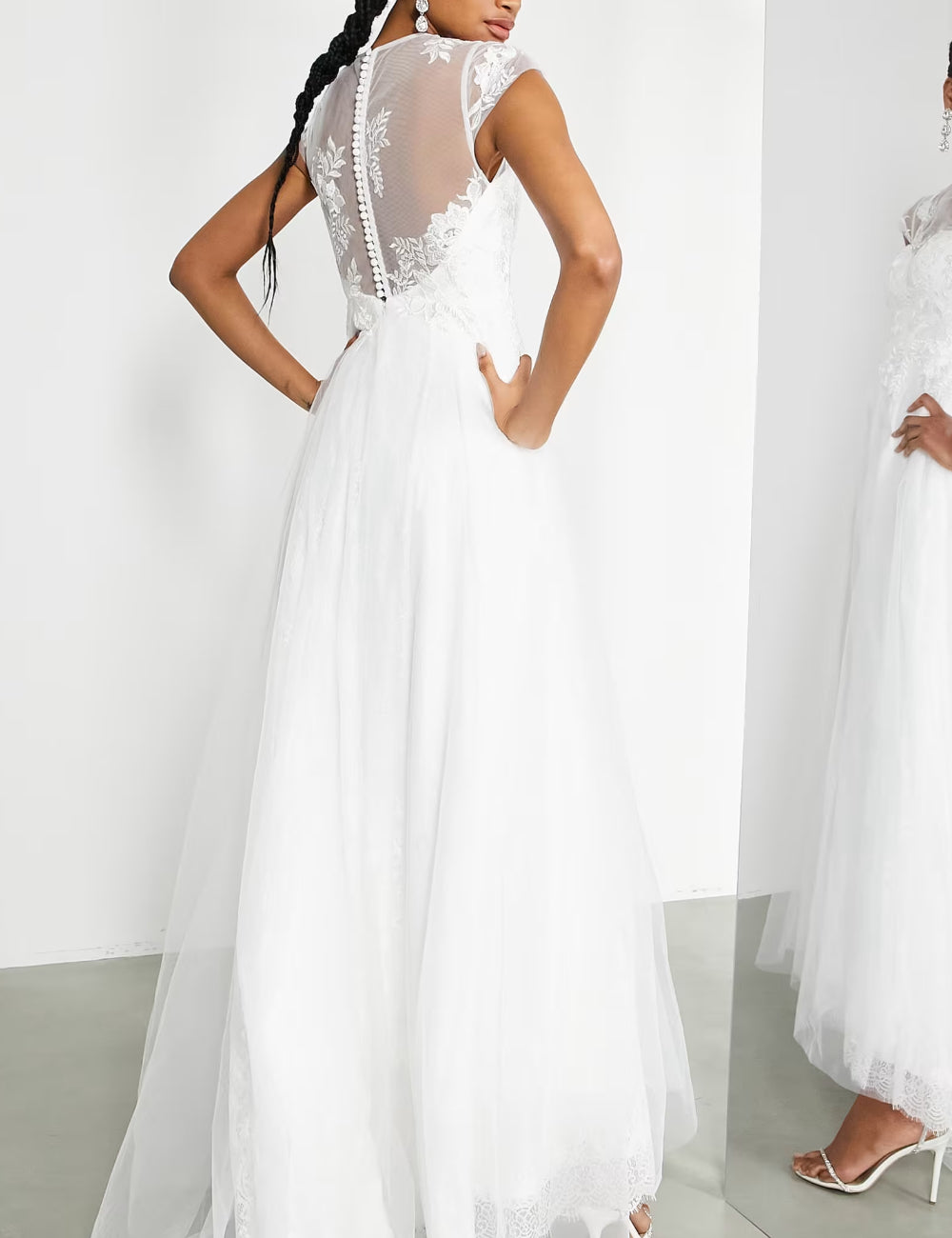 Rochie de ocazie ASOS, alb