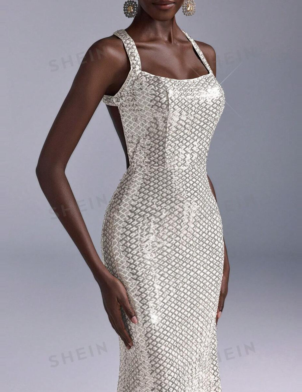 Rochie de ocazie Shein, argintiu