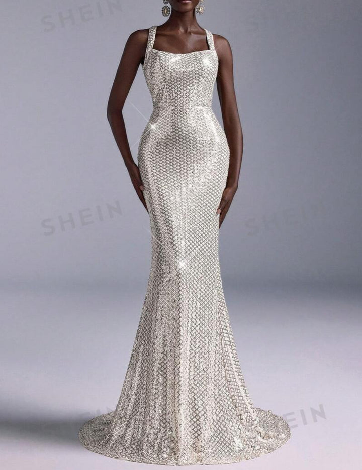 Rochie de ocazie Shein, argintiu