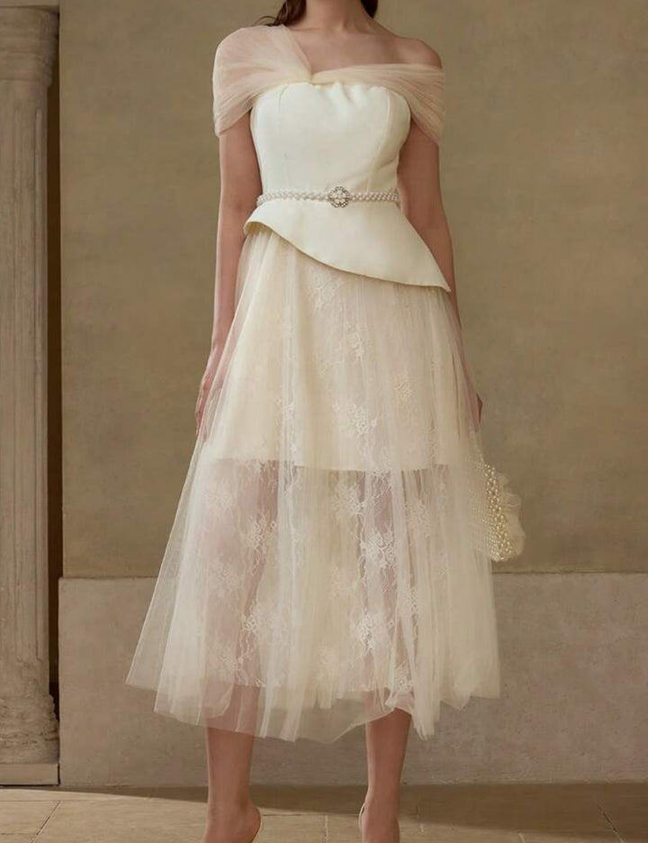 Rochie de ocazie SHEIN, crem