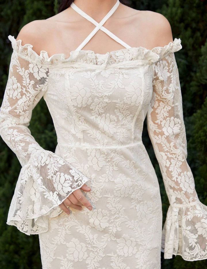 Rochie de ocazie SHEIN, crem