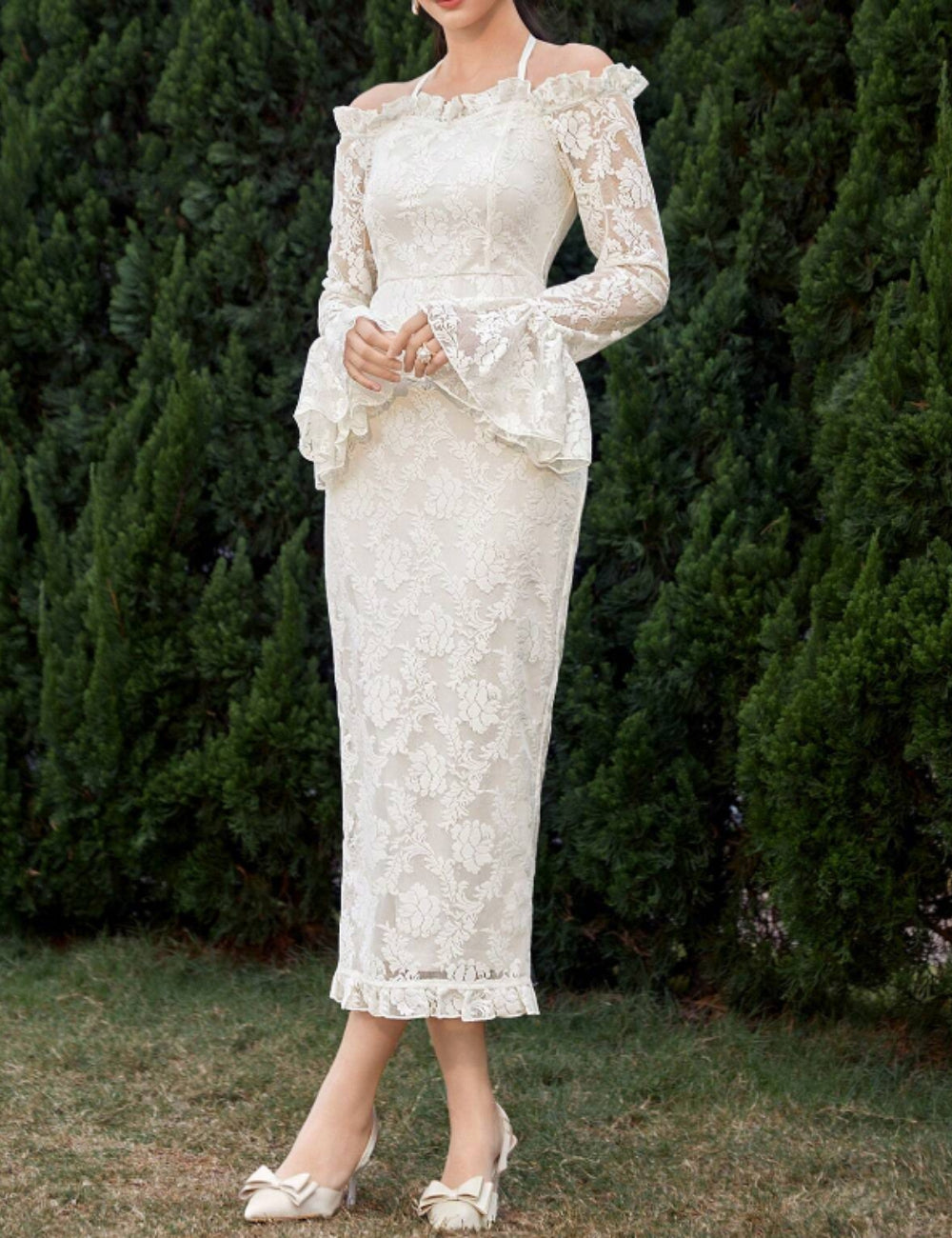 Rochie de ocazie SHEIN, crem
