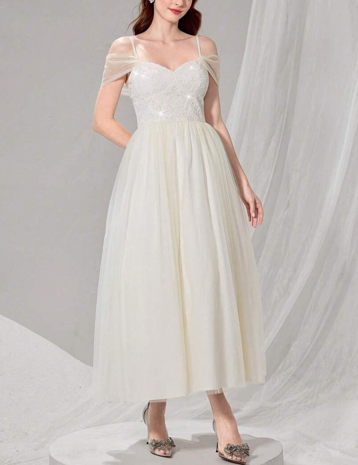 Rochie de ocazie Shein, crem