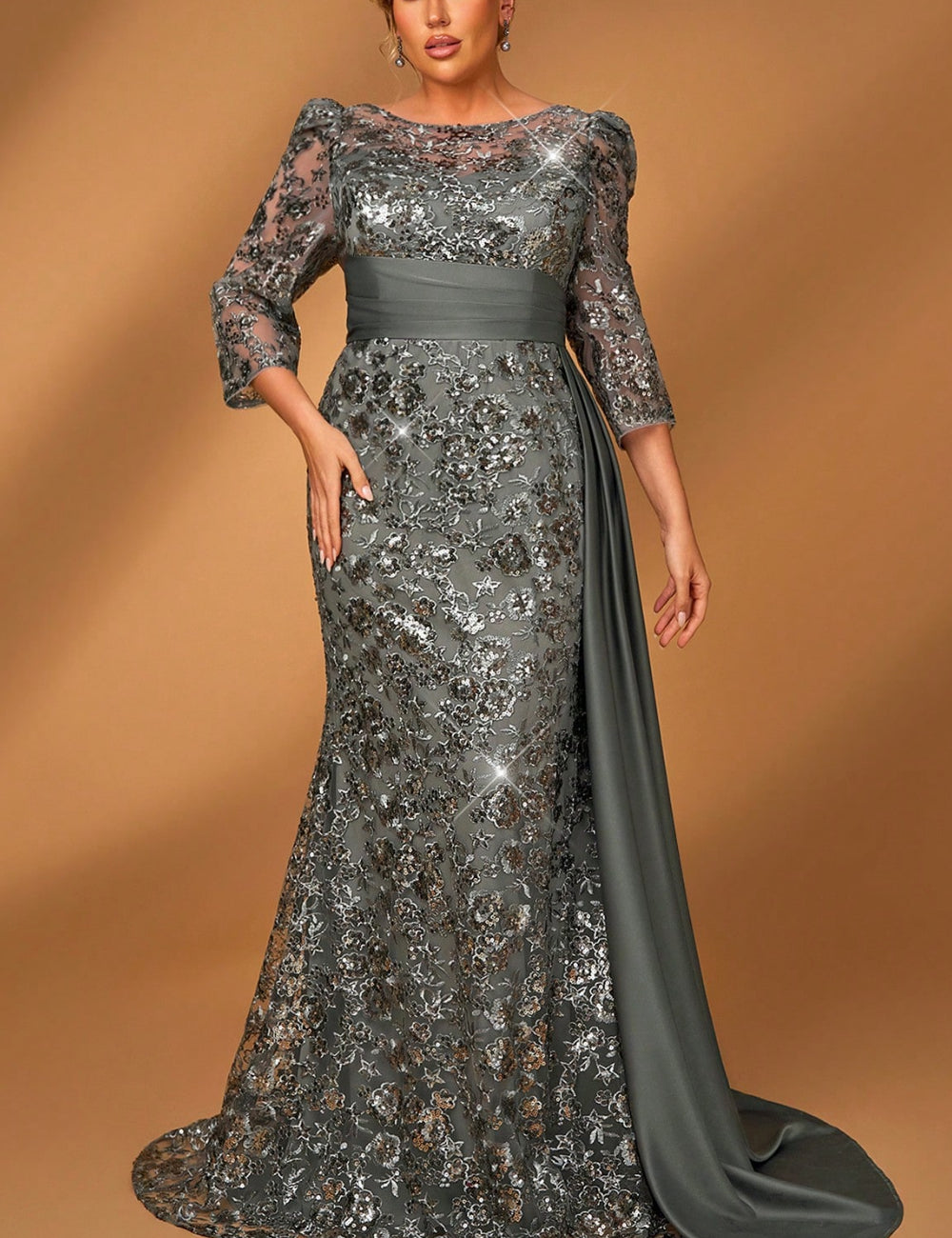 Rochie de ocazie Shein Curve+, gri