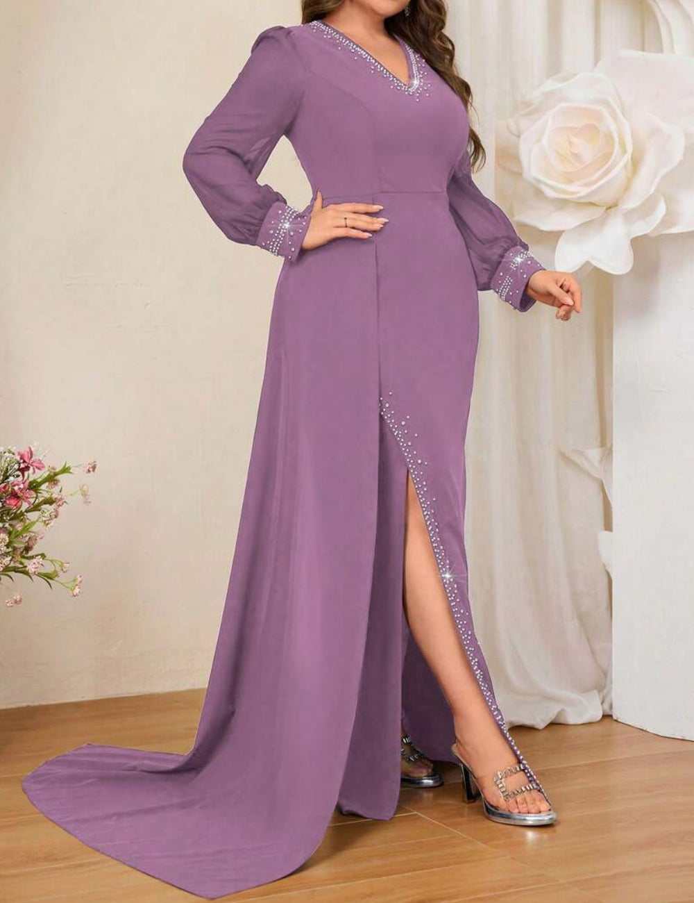 Rochie de ocazie Shein Curve+, mov