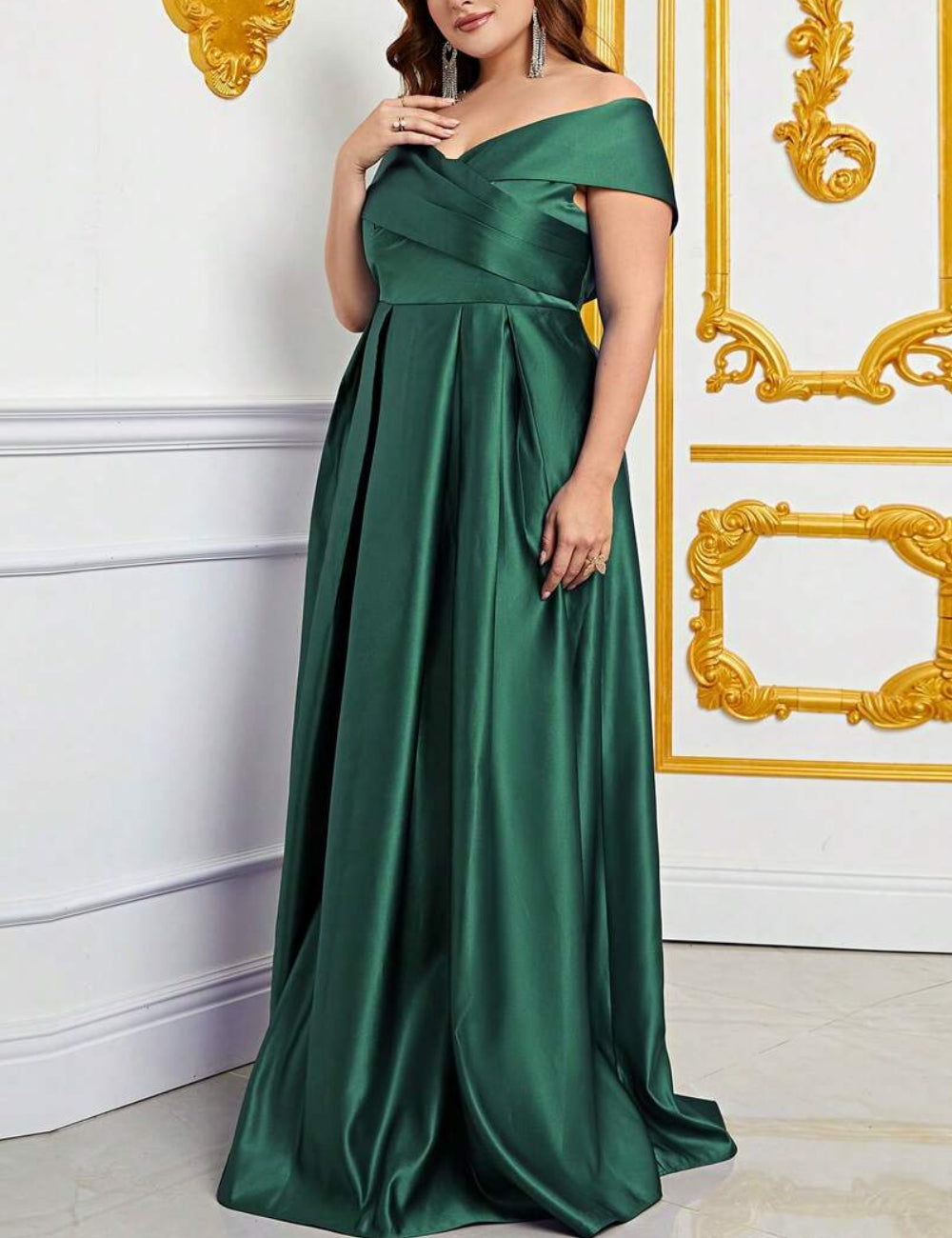 Rochie de ocazie Shein Curve+, verde