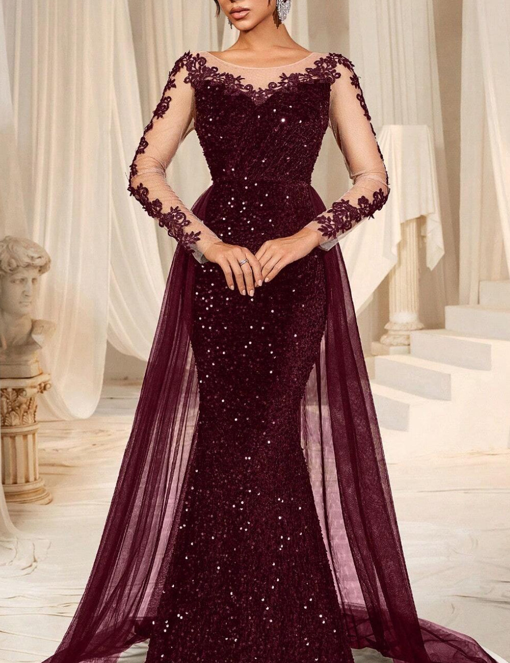 Rochie de ocazie Shein, vișiniu