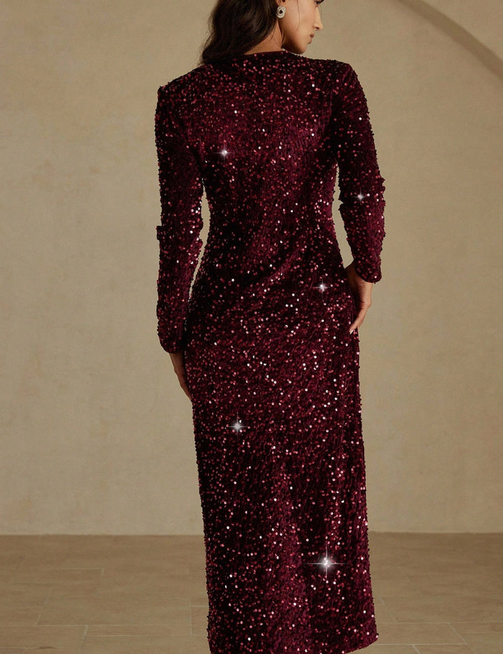 Rochie de ocazie Shein, vișiniu