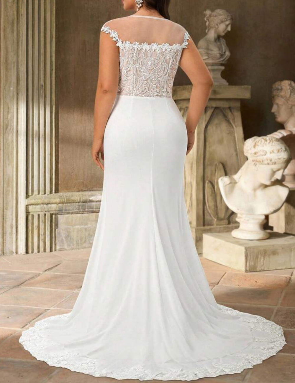 Rochie de ocazie și bridal Shein Curve+, alb