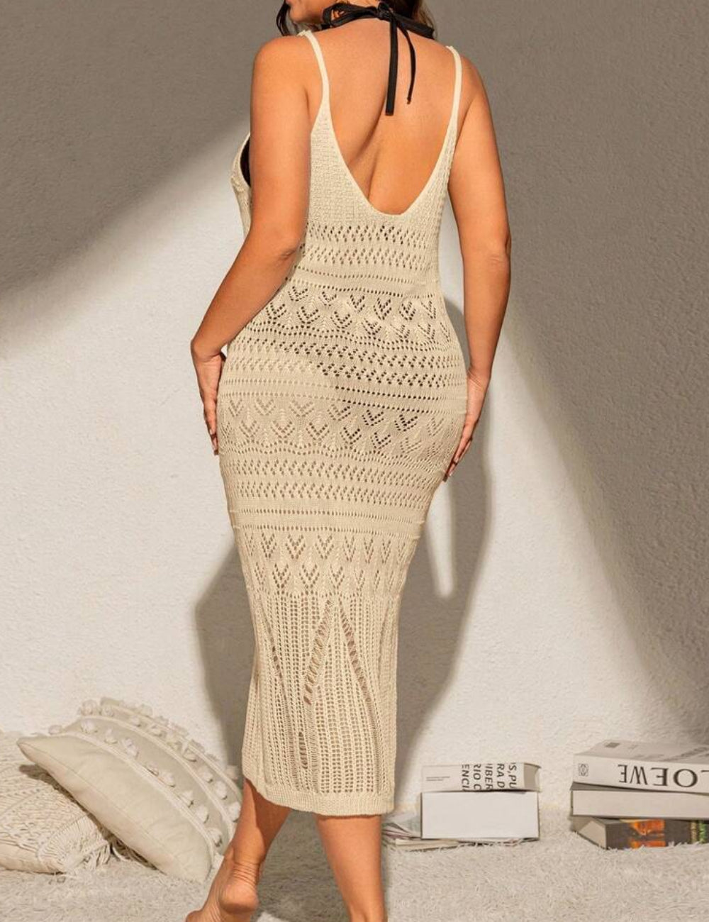 Rochie de plajă Shein Curve+, bej