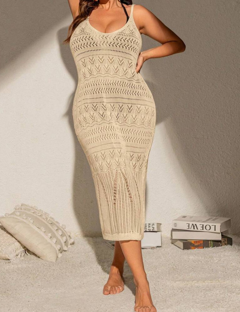 Rochie de plajă Shein Curve+, bej