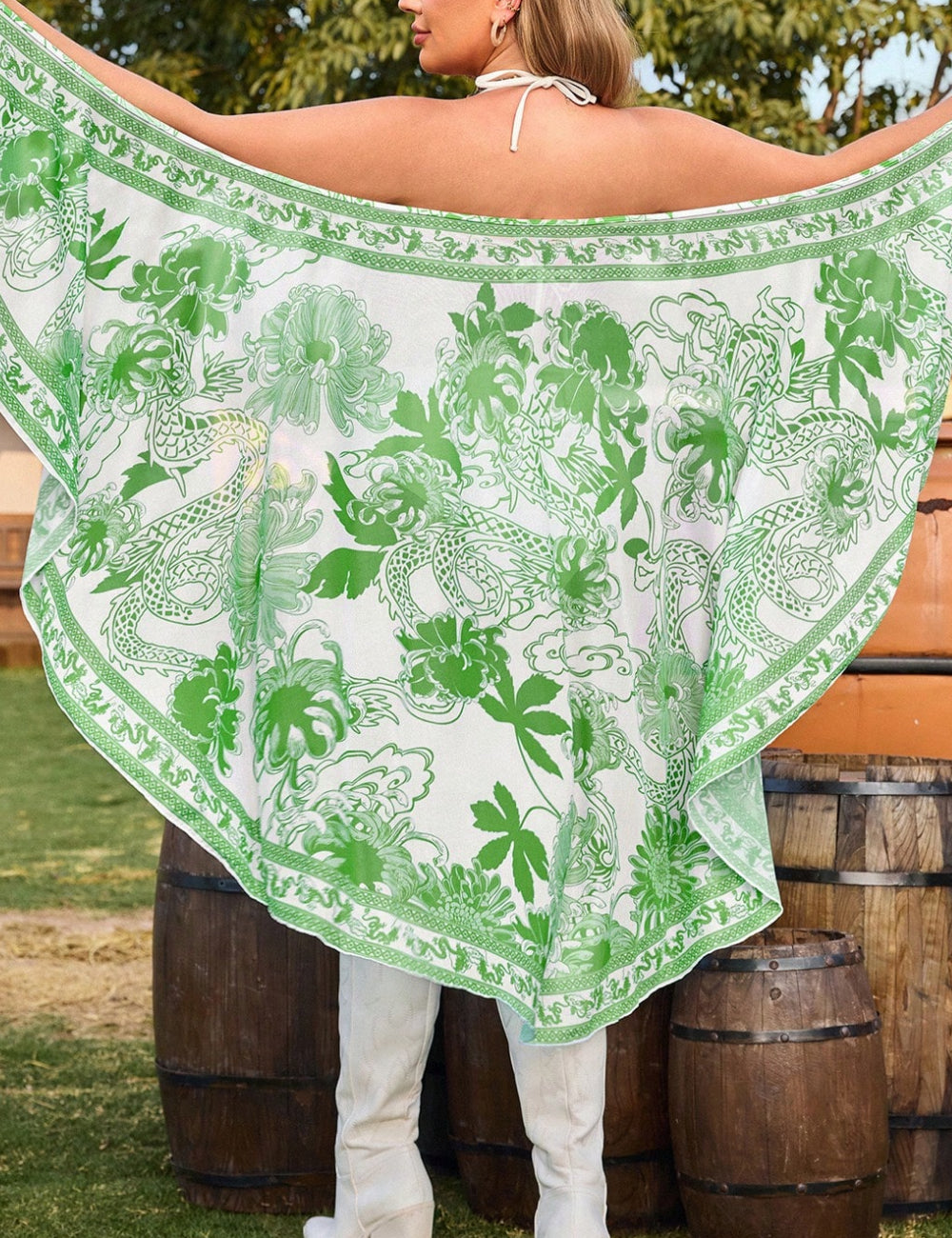 Rochie de plajă Shein Curve+, verde