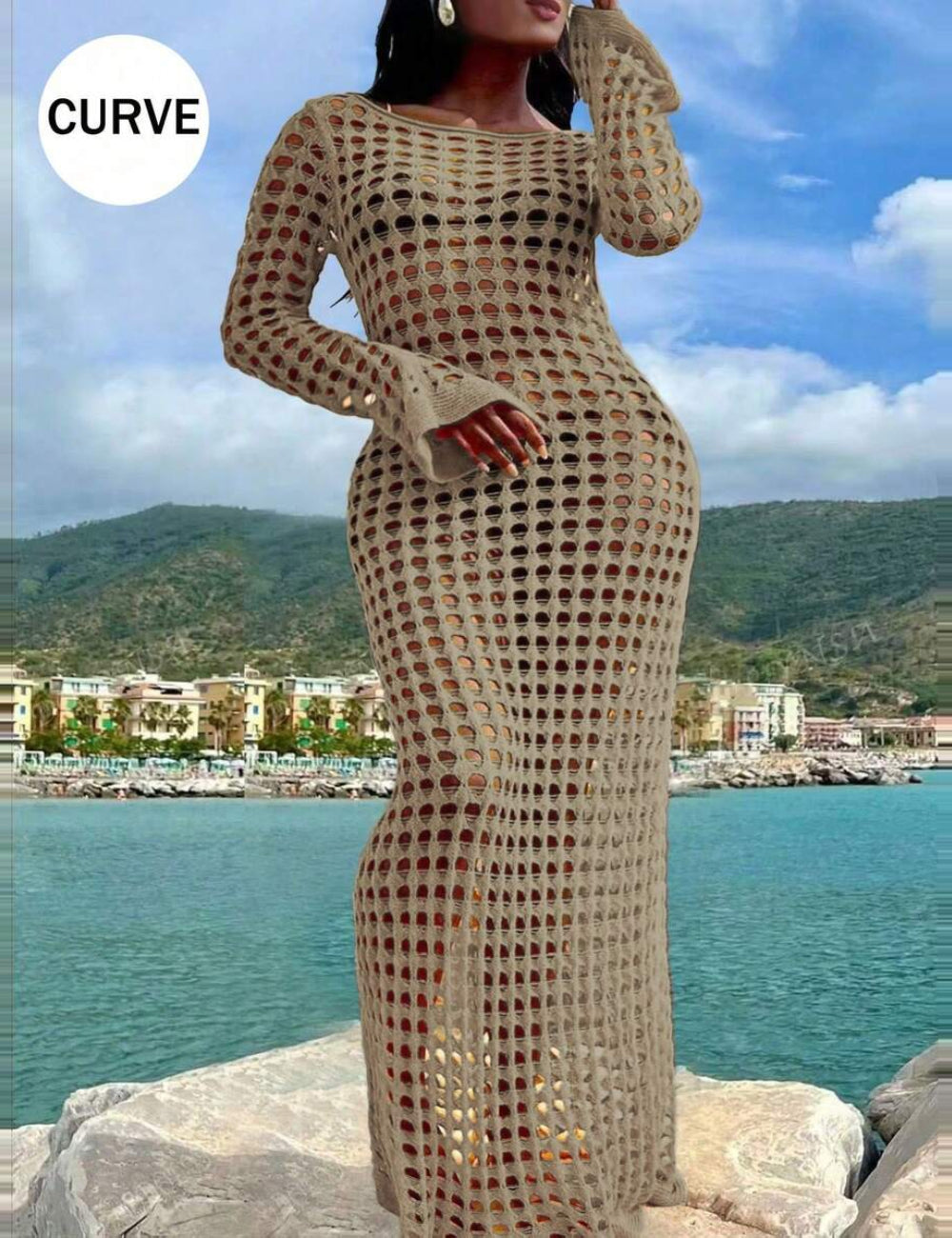 Rochie de plajă SHEIN, maro