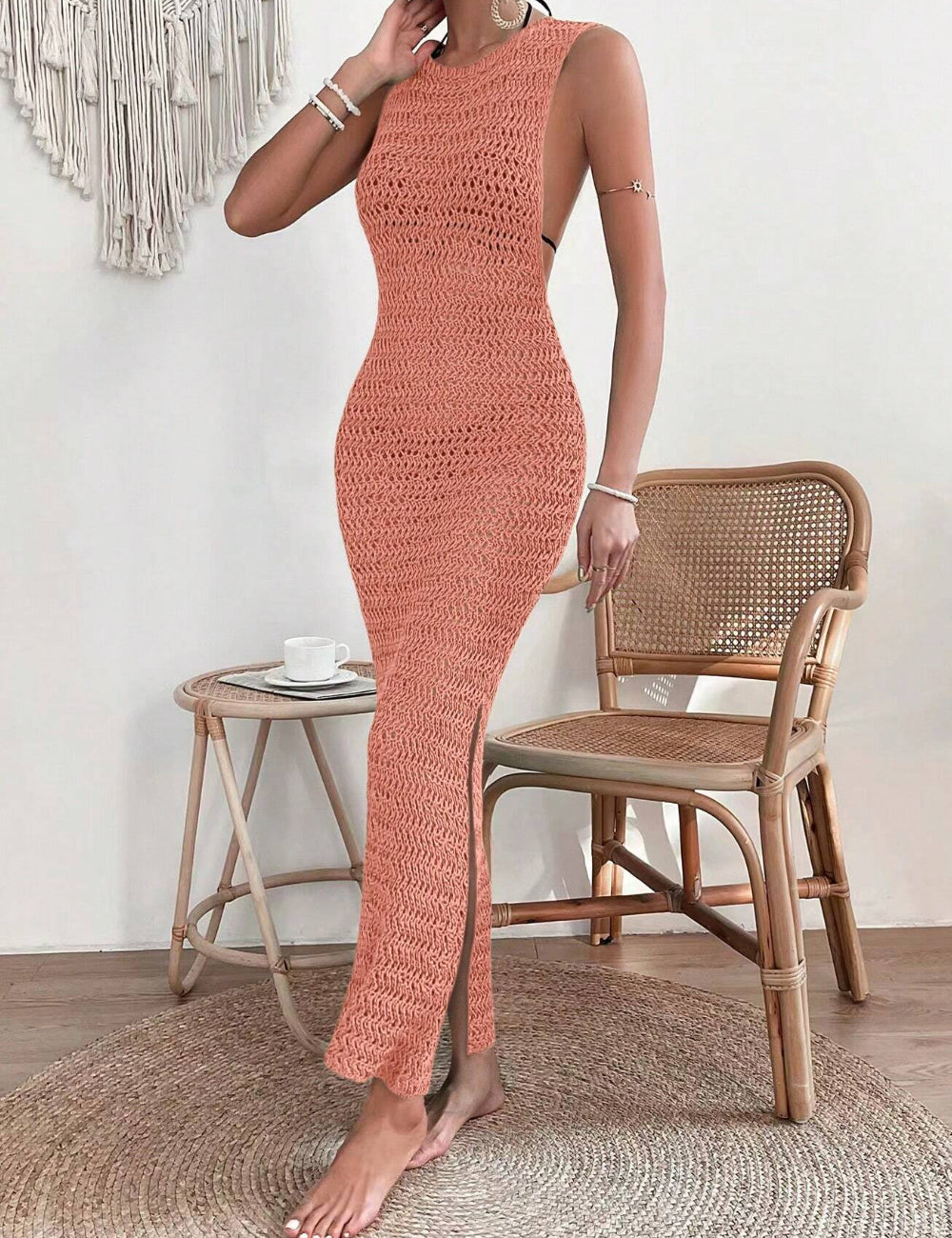 Shein rózsaszín strandruha