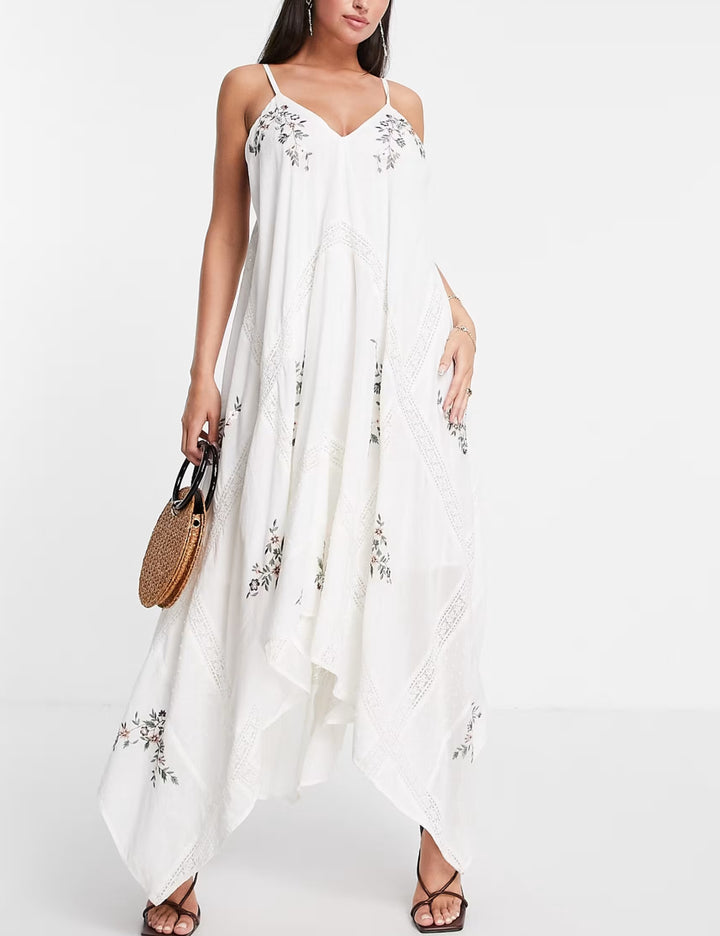Rochie maxi ASOS, alb