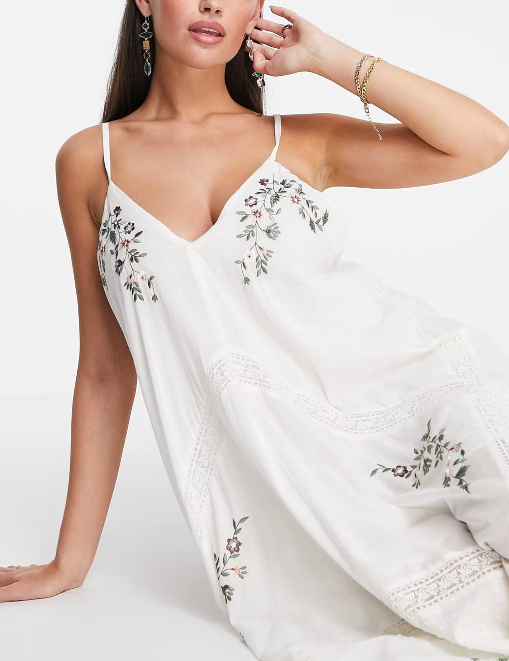 Rochie maxi ASOS, alb