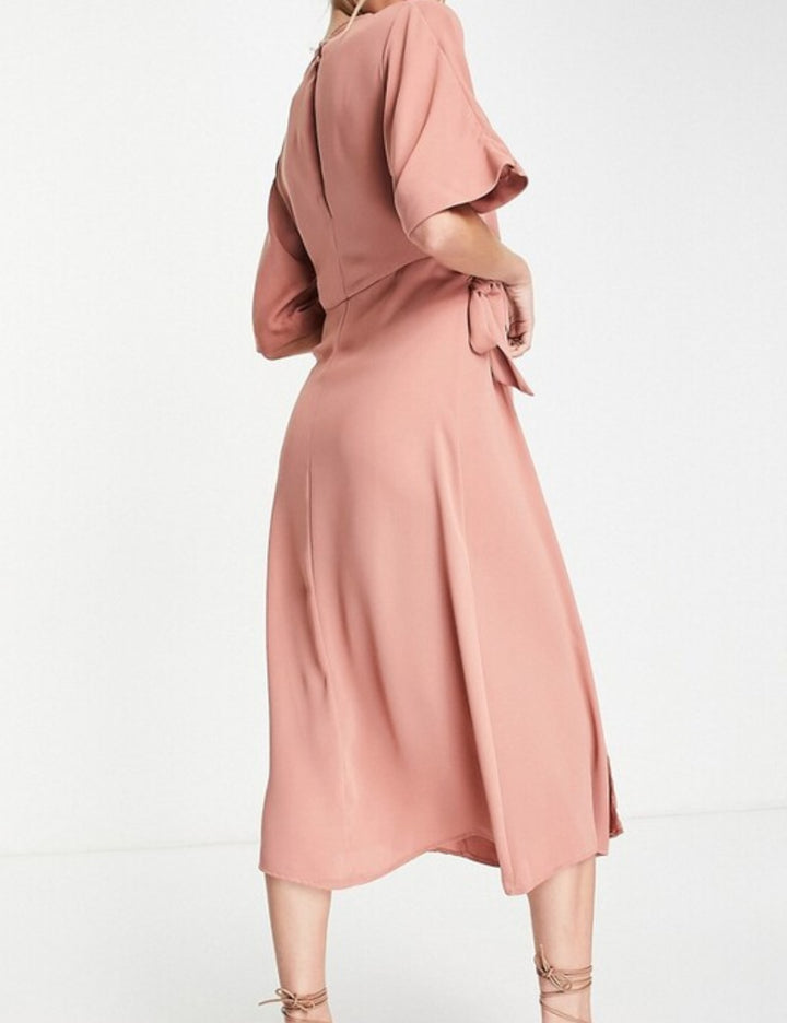 Rochie maxi ASOS, pudra