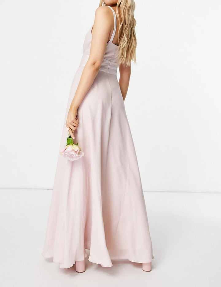 Rochie maxi ASOS, roz pudră