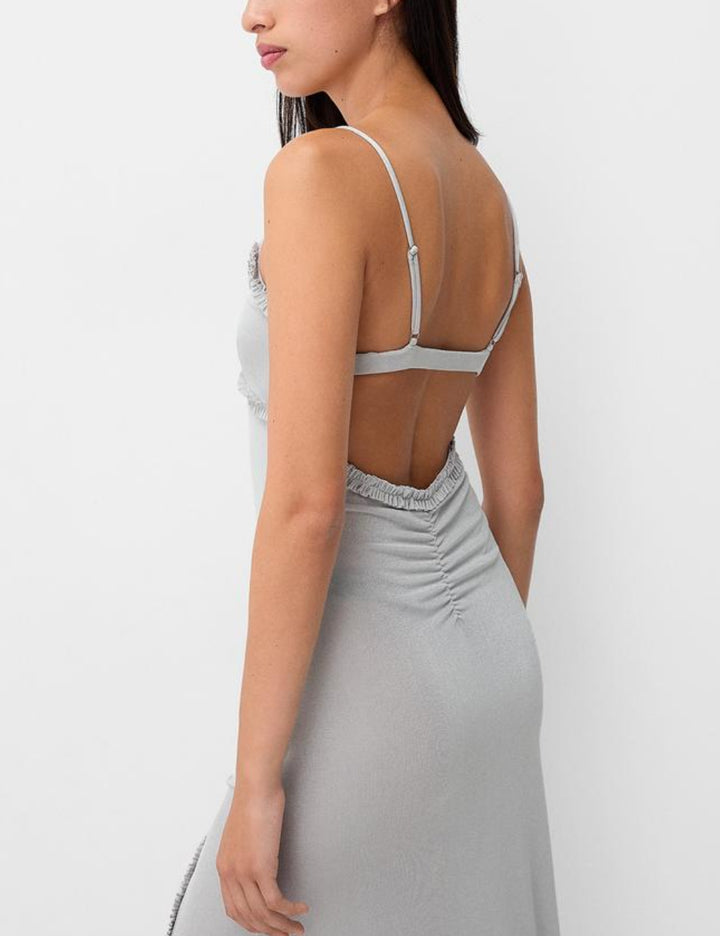 Rochie maxi Bershka, gri