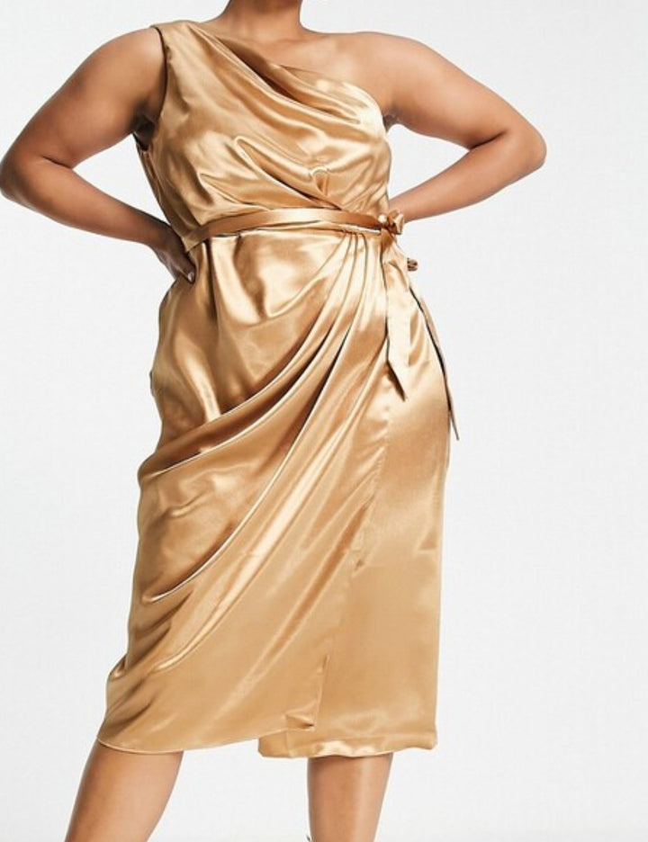 Rochie maxi Little Mistress, auriu