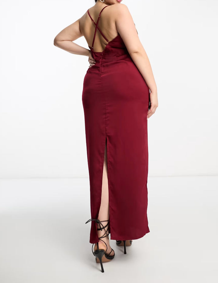 Rochie maxi NAANAA, vișiniu