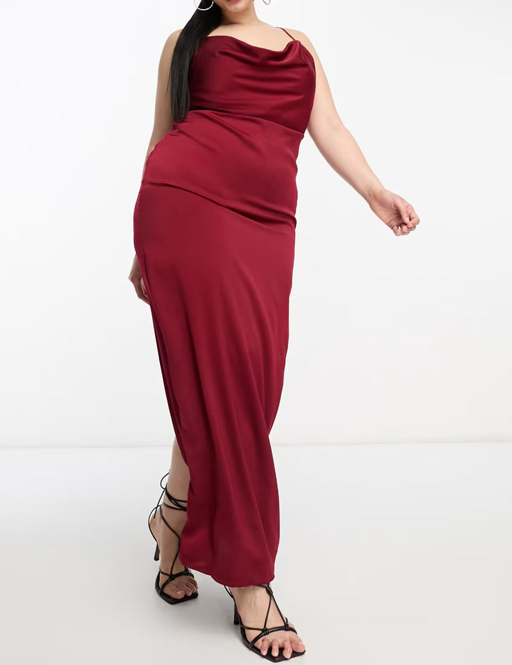 Rochie maxi NAANAA, vișiniu