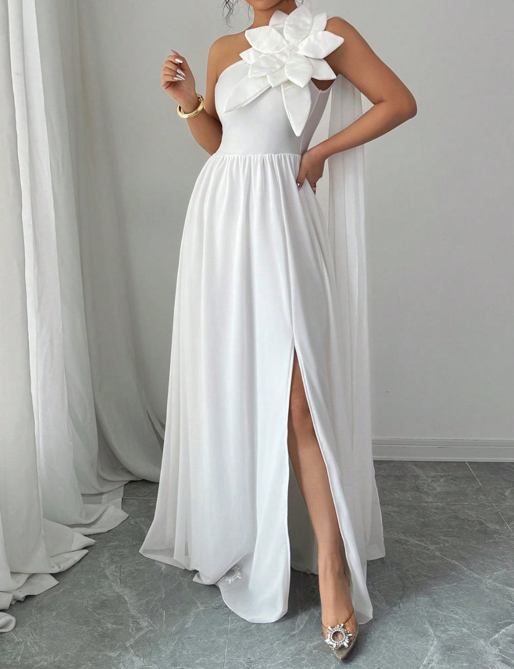 Shein maxi ruha, fehér