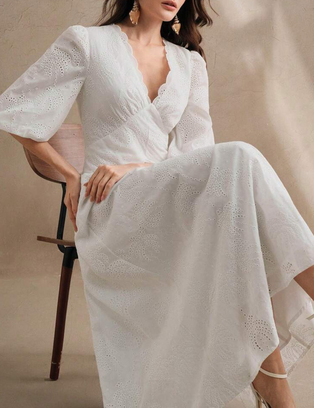 Rochie maxi Shein Anewsta, alb
