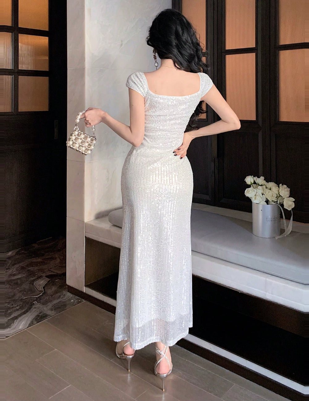 Rochie midi Shein, alb