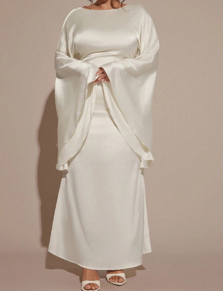 Shein Curve+ maxi ruha, fehér