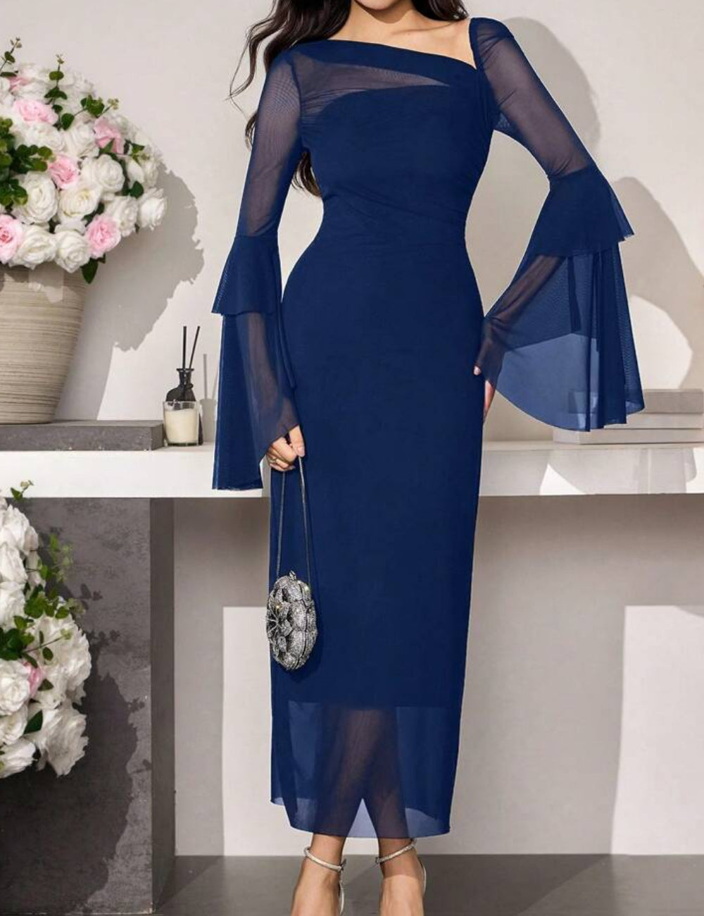 Shein maxi ruha, fehér