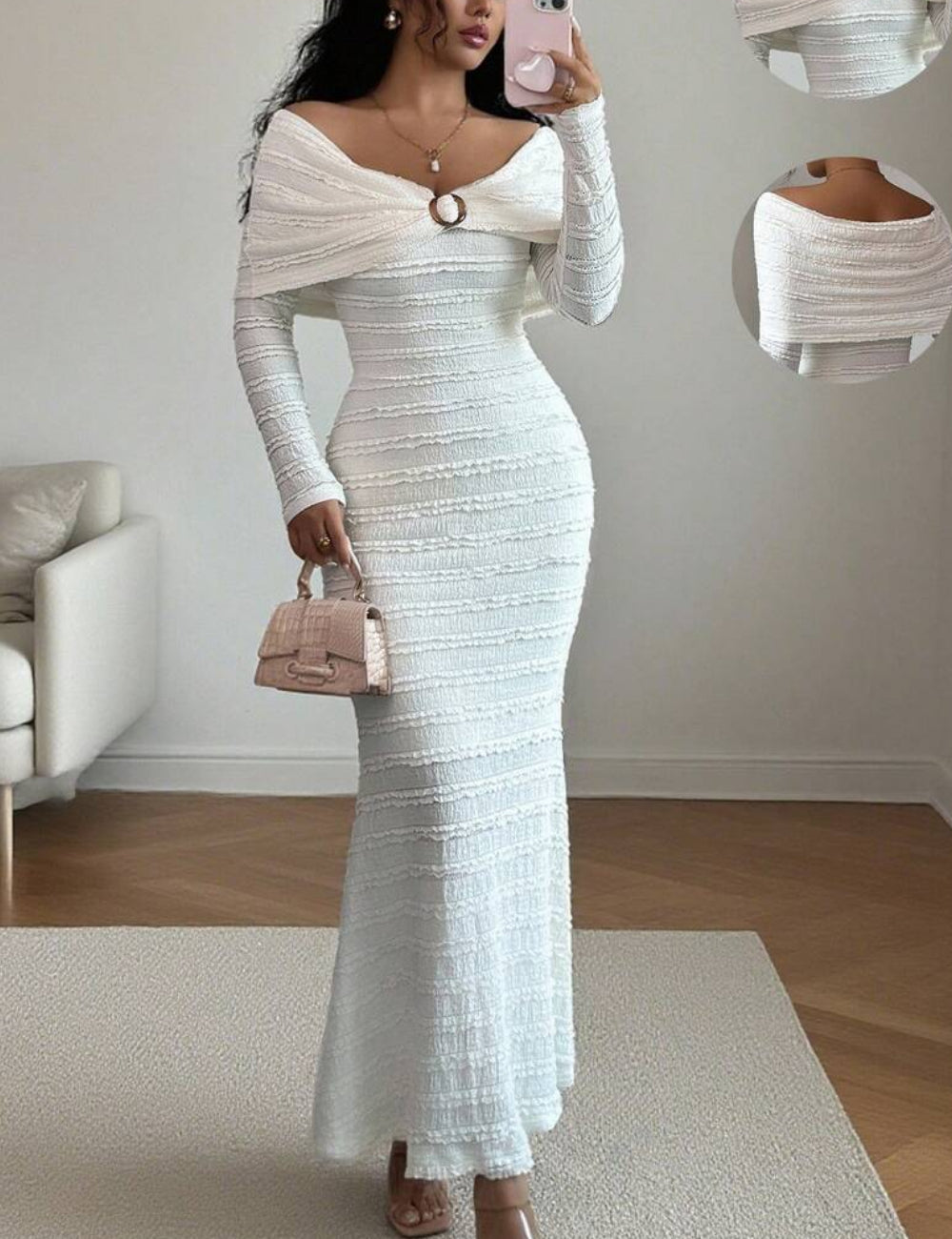 Rochie maxi Shein, alb