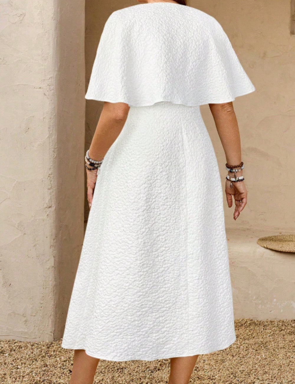 Rochie maxi Shein Curve+, alb