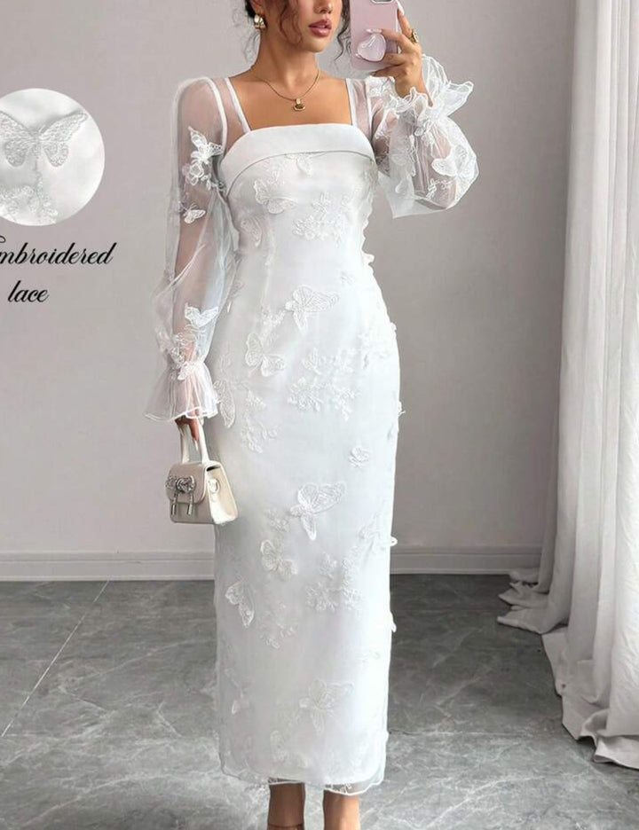 Rochie maxi SHEIN, alb