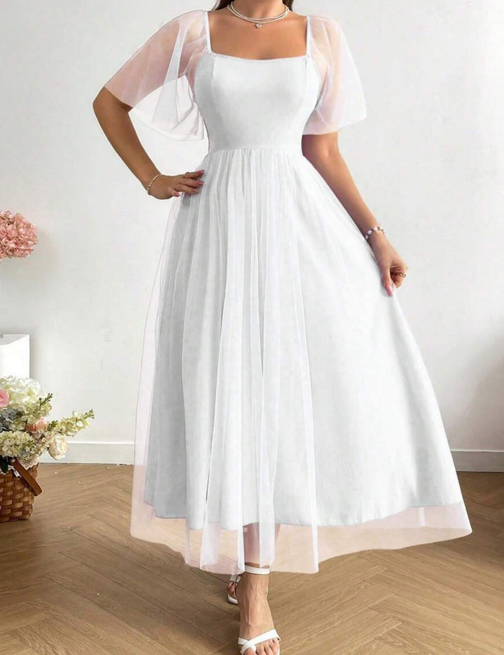 Rochie maxi Shein Curve+, alb