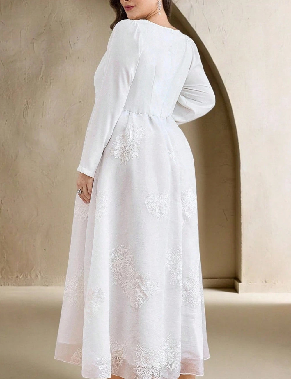 Rochie maxi Shein Curve+, alb