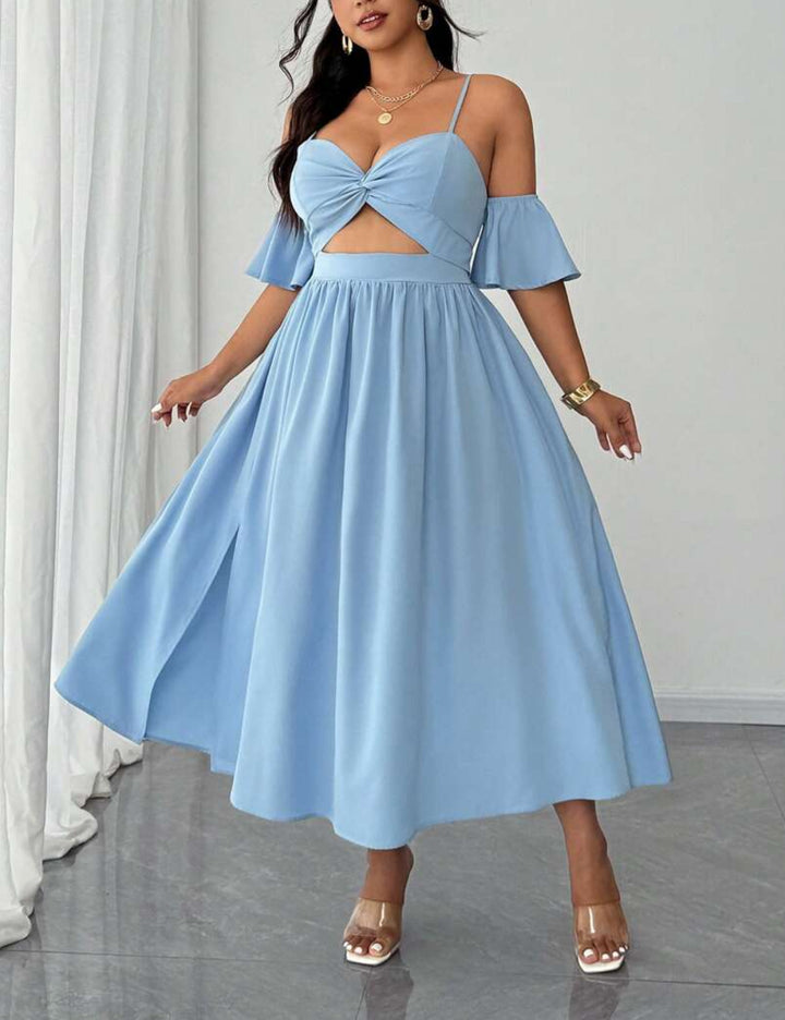 Shein Curve+ maxi ruha, kék