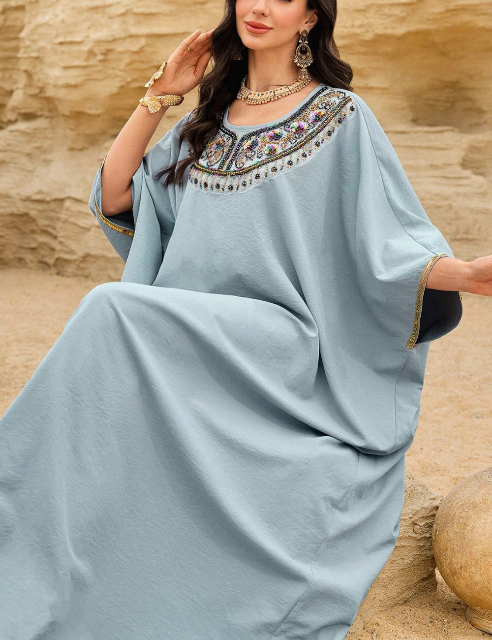 Shein maxi ruha, kék